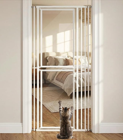 78.7" Extra Tall Cat Gate, Adjustable 27.5"-37.4" Wide Pet Proof Safety Gate by AFATI