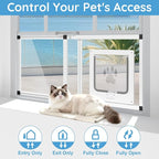 Sliding Cat Door for Window, Fits 22"-28.5" Width Window, 2-Min Install | - Image 2