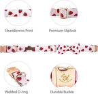Elegant little tail Dog Collar, Strawberries Print Pet Collar Summer Dog Collar - Image 2