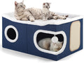 Shikha Cat Beds for Indoor Cats, Extra Wide Cat Cube House for Multi Cats by Shikha