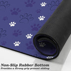 Dog Food Mat, Absorbent Water Bowl Mats Cat Pet Feeding Placemats Dark Blue 16 - Image 3
