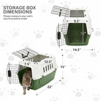 MoNiBloom 18-Inch 2-Door Top Loading Cat Carrier, Plastic Dog Crate Hard-Sided - Image 2