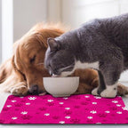 Dog Food Mat, Absorbent Water Bowl Mats Cat Pet Feeding Placemats Pink 12 * 20 - Image 7