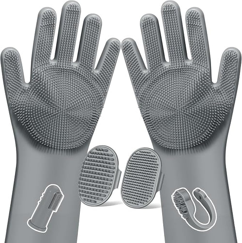 6PCS Pet Grooming Kit for Dogs, Cats and Horses | Dog Washing Gloves | Dog Bath by Augwind
