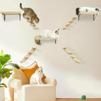 Cat Climbing Stair Shelf, Wall Mounted Ladder 2PCS 4 Steps Reversible Left & - Image 9
