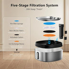 Wireless Cat/Dog Water Fountain 7L/236oz/1.8Gal, DRLWXYSJ Stainless Steel - Image 7