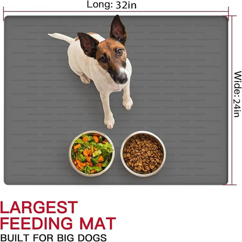 32" x 24" Large Pet Food Mat, Silicone Dog Mats - Image 2