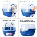petphabet Covered Litter Box, Jumbo Hooded Cat Litter Box Holds Up to Two Small - Image 4