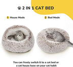 CATISM Cat Bed, Plush Hooded Cat Beds - Image 3