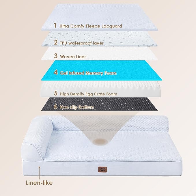 EHEYCIGA Memory Foam Dog Bed Large Size Dogs, Orthopedic Dog Bed Large - Image 5
