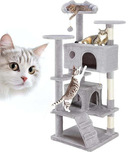 54 Inches Cat Tree Tower Condo Furniture, Cat Tower by SimpleDeluxe