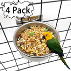 Tfwadmx Bird Feeding Dish Cups Parrot Food Bowl Clamp Holder Coop Cup, Bird - Image 2