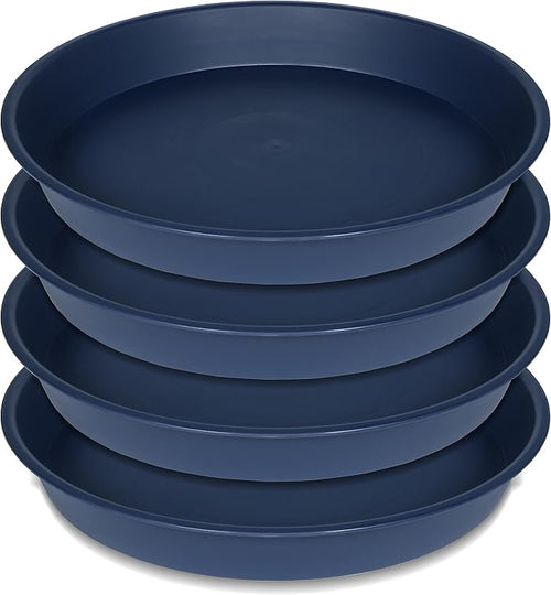 4 Pack of 14 inch Plant Saucers Bird Bath Bow Round, Plastic Plant Saucer Tray by Bleuhome