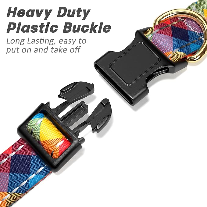Reflective Dog Collar for Large Dogs, Cute Boho Adjustable Heavy-Duty Nylon - Image 4