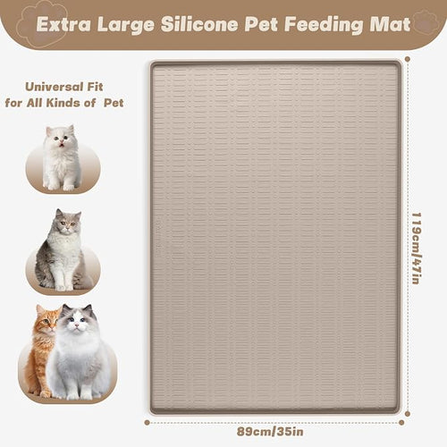 47" x 35" Silicone Cat Food Mat, Waterproof Pet Feeding Mat - Image 2