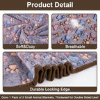 Dono 1 Pack 3 Dog Blankets for Small Dogs, Soft Fluffy Paw Print Pattern Fleece - Image 5