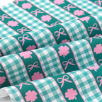 ARING PET St Patrick's Day Dog Bandana, Cute Green Grid Pink Clover Shamrocks - Image 5