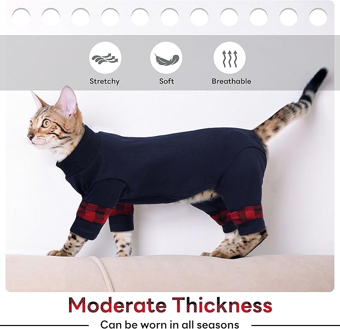 PUMYPOREITY Cat Shirt with Rear Snap Closure, Stretchable Cat Sweater, Comfort - Image 3