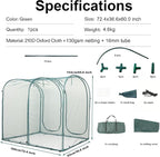 Poray Large Tunnel 73''x37''x61''Plant Netting Cover, 5FT Tall Crop Cage Tomato - Image 3