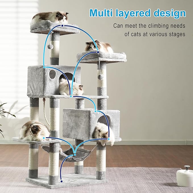Hey-brother Large Multi-Level Cat Tree Condo Furniture - Image 7
