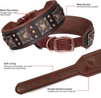PET ARTIST Upgrade Padded Leather Dog Collar, 2 inch Wide Genuine Leather Dog - Image 5