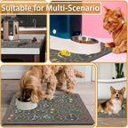 Absorbent Pet Dog Bowl Mat for Food and Water, Pet Cat Food Feeding Mat - Image 7