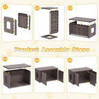 Cat Litter Box Enclosure, Indoor Outdoor Cat House Weatherproof, Side Table - Image 6