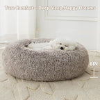 WNPETHOME Calming Dog Bed Cat Bed Donut, Faux Fur Pet Bed Self-Warming Donut - Image 4