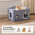 Joydeco Cat House for Indoor Cats, Extra Wide Scratch Resistant Felt Cat Condo - Image 6