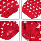 Dxhycc Dog Knitted Heart Sweater Puppy Sweater Warm Soft Pet Holiday Clothes - Image 3