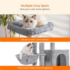 Heybly Cat Tree with Cat Self Groomer Brush, Cat Tower Condo - Image 4
