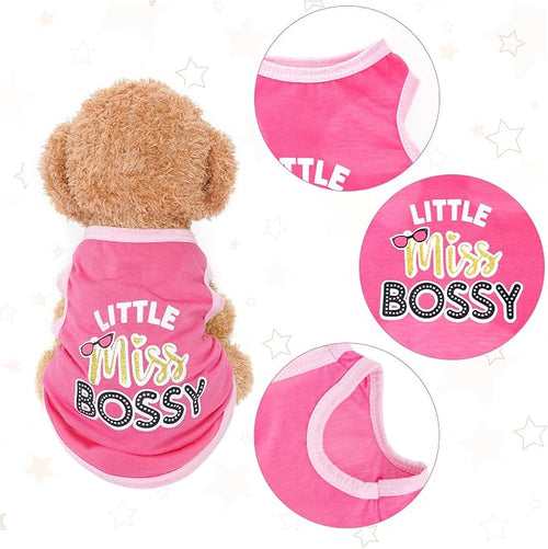 4 Pack Dog Shirts Summer Printed Puppy Clothes Cute Sleeveless Pet T Shirts Dog - Image 2