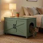 Homhedy Cat Litter Box Enclosure, Litter Box Furniture Hidden - Image 6
