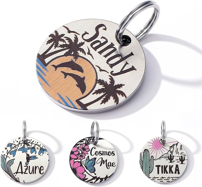 Colorful Dog Tags Personalized, Engraved Dog Tags by MYXGY