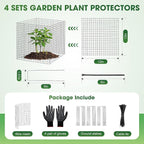 9 PCS Plant Protectors from Animals, 12x12 Inch Heavy Duty Metal Plant Cages - Image 2