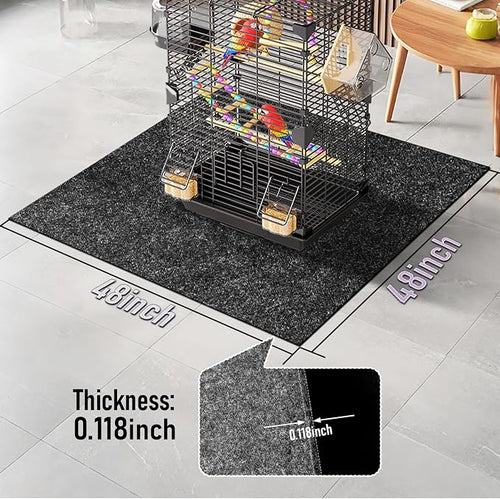 48 x 48 Inch Large Felt Bird Cage Mat, 3mm Thick Absorbent Felt Surface - Image 2