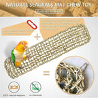 Bird Seagrass Mat 39.4×7" Natural Grass Woven Net Hammock Hanging on Parrot Cage - Image 2