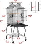 Yaheetech 57-Inch Rolling Open Top Roof Bird Cage - Image 3