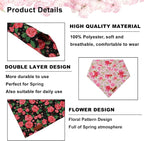 ADOGGYGO Floral Dog Bandana 2 Pack, Reversible Red Pink Rose Pet Scarf Bib - Image 5