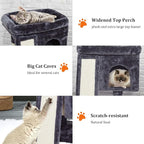 SYANDLVY Small Cat Tree for Indoor Cats Large Adult, Activity Tower - Image 4