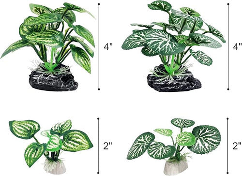 4PCS Aquarium Plants Betta Fish Tank Decorations Small Size Soft Faux Silk - Image 2