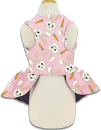 Easter Dog Dress with Bunny & Carrot Print, Festive Holiday Pink Spring Pet - Image 2