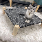 Pozico Cat/Dog Bed Hammock Cat Bed, Wooden Dog Elevated Indoor Outdoor Beds - Image 2