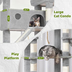 Cat Tree for Large Cats, 78.7" Tall Cat Tower for Indoor Cats Multiple Cats - Image 4