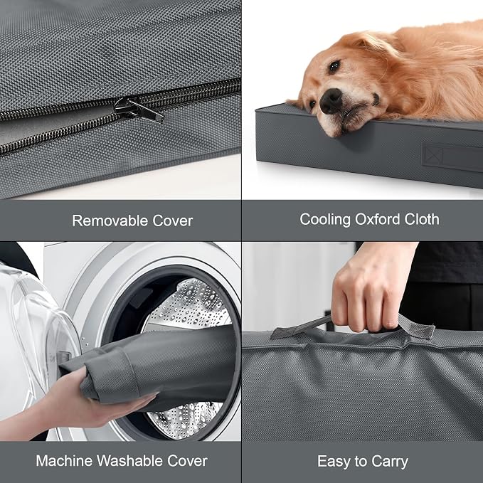 Outdoor Dog Bed for Medium Dogs, Waterproof Dog Crate Mat Orthopedic Egg Crate - Image 6