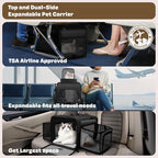 Top and 2 Sides Expandable Pet Carrier 17x11x9.5, TSA Airline Approved Small - Image 2