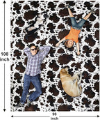 Bnuitland Brown Cow Print Blanket, Large Size 108x90 Inches - Image 4