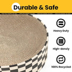 Cat Scratcher Cardboard, 2 in 1 Oval Cat Scratch Pad Bowl - Image 6