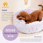 Calming Donut Dogs Beds for Small Dogs Washable, 19inch Fluffy Round Puppy Bed - Image 6