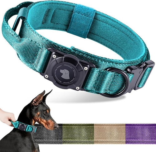 2025 Upgrade Waterproof AirTag Dog Collar, Military Tactical Dog Collar by ODOKELE
